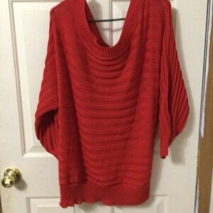 JS Boutique Vibrant Red Scoop Neck Sweater